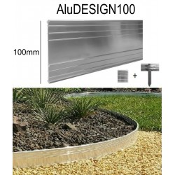 AluDesign Höhe 10cm  3x1m Randbefestigung aus Aluminium
