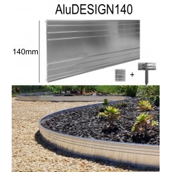 AluDesign Höhe 14cm  3x1m Randbefestigung aus Aluminium