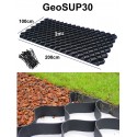 GeoSUP30 * Höhe 3cm Bodenbefestigung Bodengitter 30qm (15 x 2 qm)