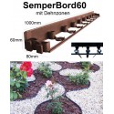 SemperBord60 Terrakotta 40m + 120 Anker Rasenkante Beeteinfassung Baumumrandung