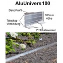 AluUnivers100 H 10cm 8x2m mit DekoProfil Randbefestigung Rasenkante Rasenbegrenzung Mähkante AluBorder